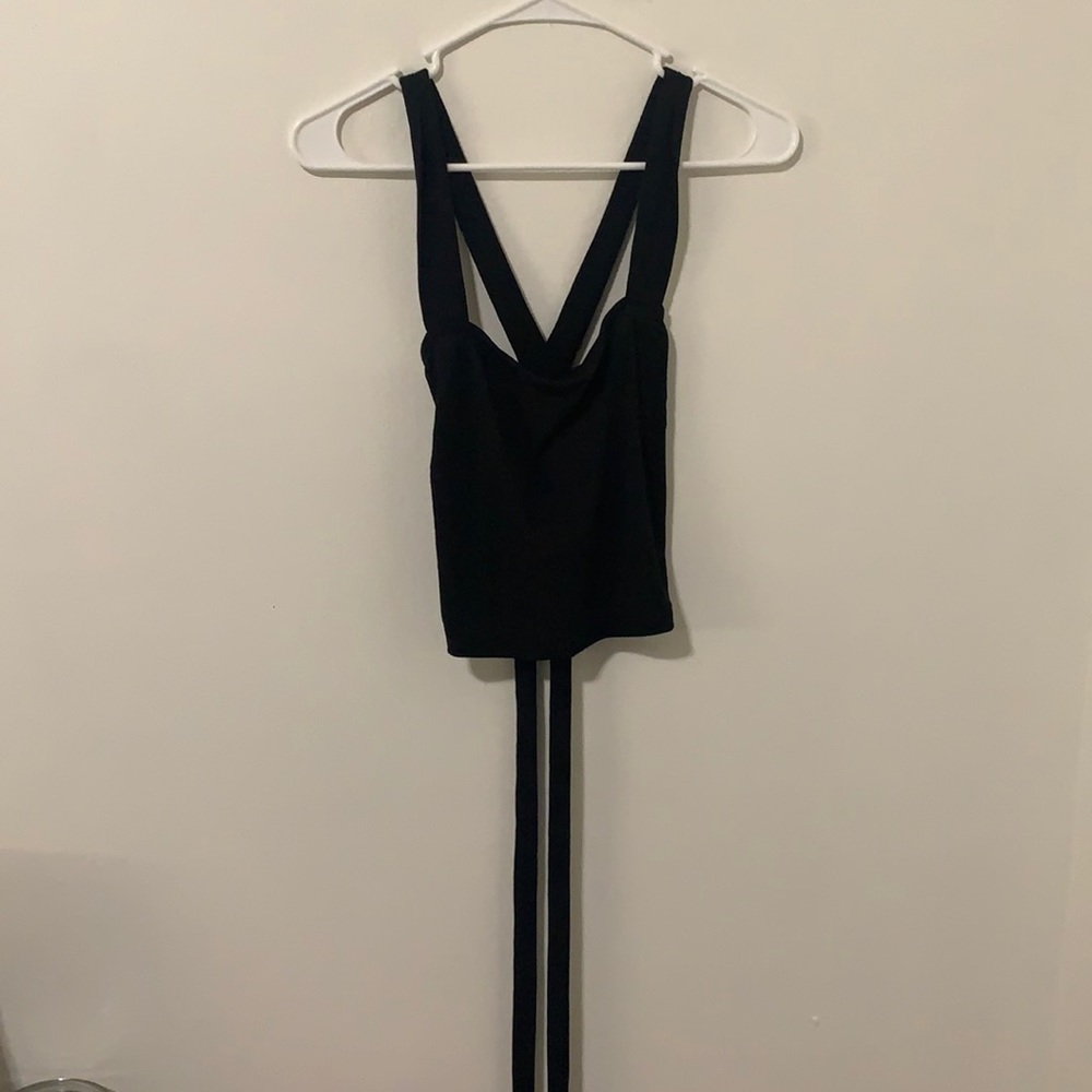 Black summer wrap top